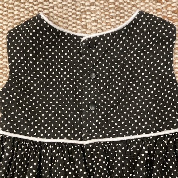 Vintage Black & White Dot Handmade Cotton Dress Size 4 90's Y2K - Picture 3 of 6